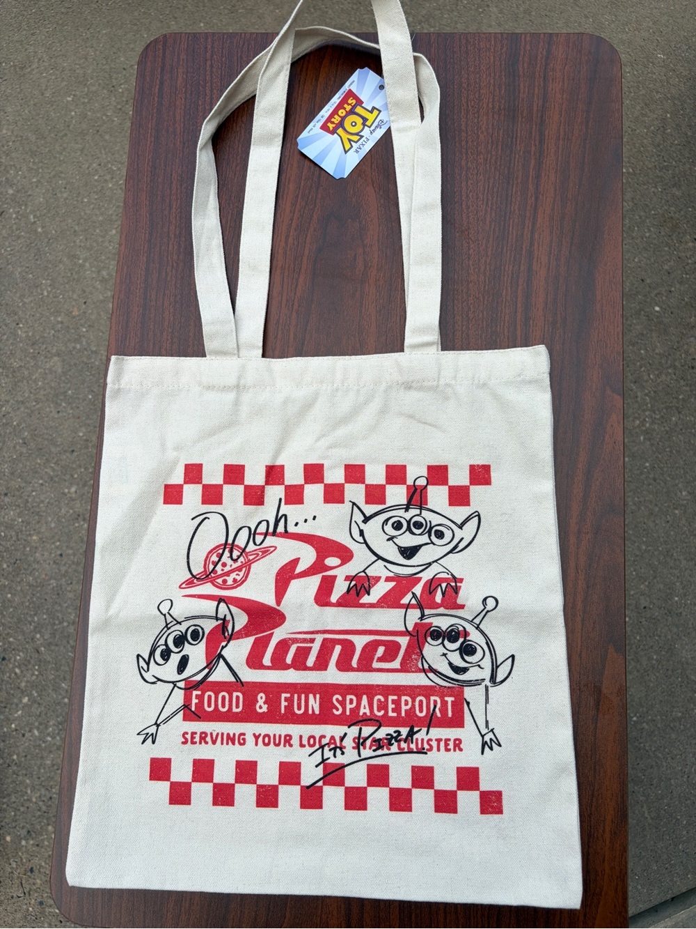 Disney Pixar Toy Story Pizza Planet Aliens Reusable Canvas Tote Shopping Bag NWT